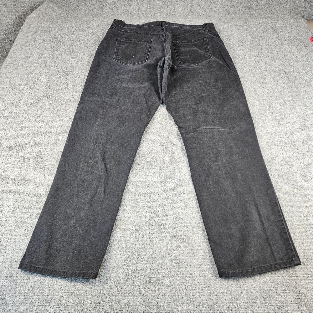 Faded Glory Mens Black Straight Leg Denim Jeans 100% Cotton Made in USA 16A - Picture 10 of 10